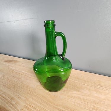 Green Glass Decanter Vase 