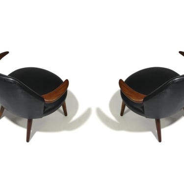 Kurt Ostervig Danish Lounge Chair in Black Leather