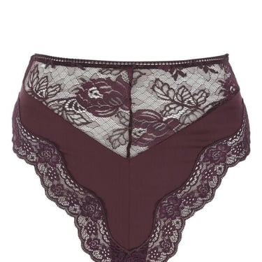 Saint Laurent Women Plum Stretch Silk Brief