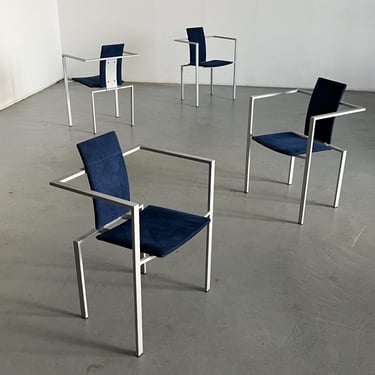 1 of 4 Memphis Design Postmodern Geometrical Chairs by Karl Friedrich Förster for KFF, 1980s Germany, Industrial Design 