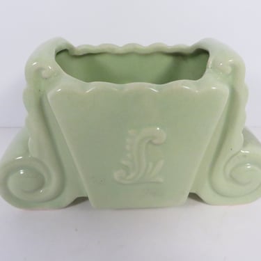 Vintage Green Fredericksbury Art Pottery Company Pottery Planter 