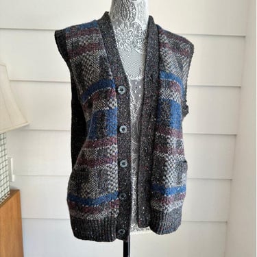 Vintage Sweater Vest | 80s Sweater | Space Dyed Sweater Vest | Unisex Sweater Vest 