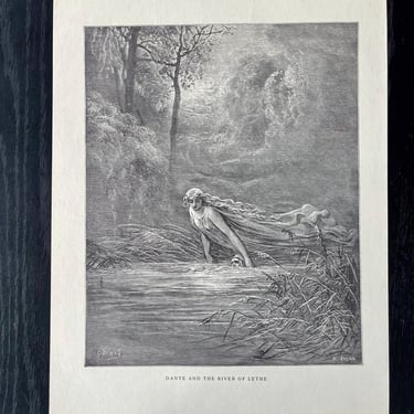 Gustave Doré Dante and The River of Lethe and The Boat of Souls Original Illustrations 