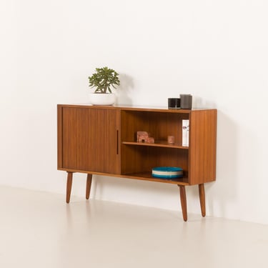 Danish mid century teak sideboard with tambour door, 1970s 