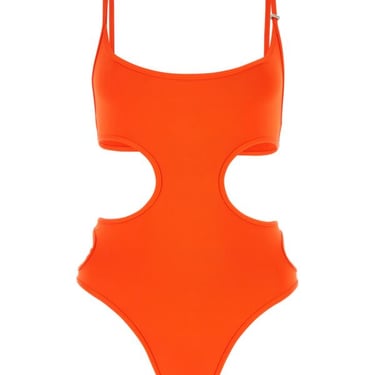 The Attico Women Fluo Orange Stretch Nylon Swimsuit