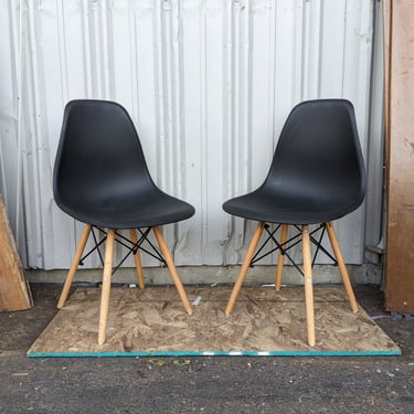 Pair of Modern Black Dining Chairs