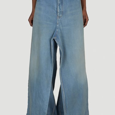 Balenciaga Women Double-Front Draped Denim Jeans