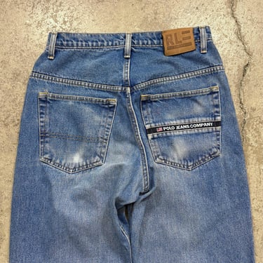 Vintage 90s Polo Ralph Lauren Jeans Co Blue Cotton Denin High Waisted Jeans 29x30 