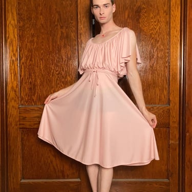 70s Dusty pink Young Edwardian dress 