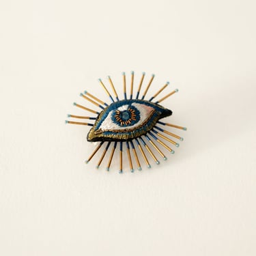 Sea Mystic Eye Embroidered Pin