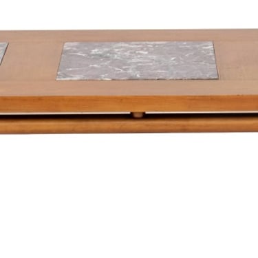 John Widdicomb Walnut & Marble Coffee Table