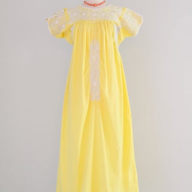 Vintage 1970's Limonada Huipil Style Cotton Summer Dress /