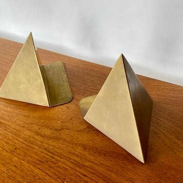 Pair of Vintage Mid-Century Brass Bookends