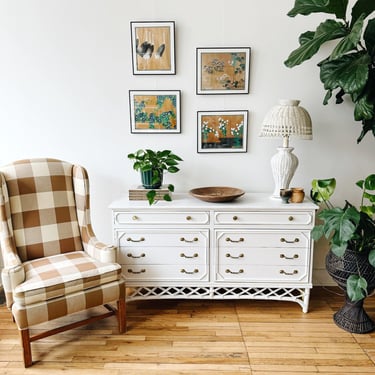 Ficks Reed White Dresser with Brass Pulls