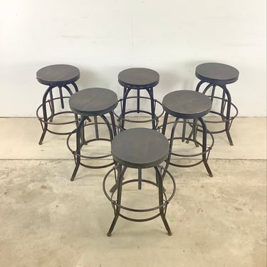 Set of Six Modern Swivel Stools 