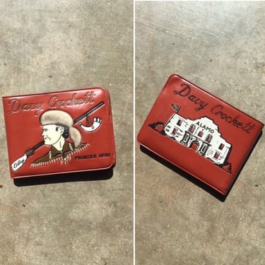 Vintage 1950's / 1960's Boys' Davy Crockett "Frontier Hero" Brown Vinyl Wallet, Vintage Accessories, Vintage Wallet, Vintage 1950's / 1960's 