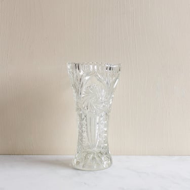 vintage french cut glass florist's vase