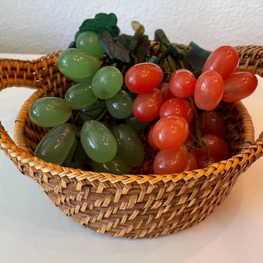 Mid Century Acrylic Grapes Clusters Orange And Green | Vintage Orange Green Fruit Sculpture |  MCM Fruit Figurine 