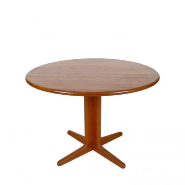 1970s Solid Teak Pedestal Dining Table