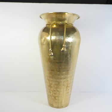 Vintage Brass Umbrella Stand Vase - Large Brass Urn Umbrella Stand Bucket 