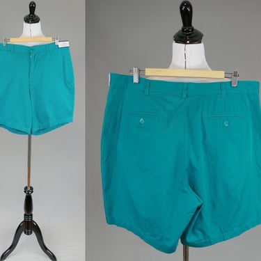 90s Men's Teal Golf Shorts - Size 36 waist - Deadstock NWT - Green Blue - Granby Club Collection - Vintage 1990s 
