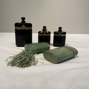 3 Vintage Caron Nuit de Noel Baccarat Perfume Bottles, antique gifts, unique gifts, gifts for grandma, grandmillennial 