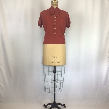 Vintage 40s sweater | Vintage saffron knit sweater | 1940s Utah Woolen Mills knitwear sweater 