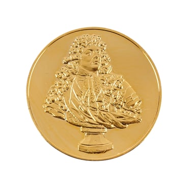 24k Gold Plated Bronze Medal Coin Louis XIV 