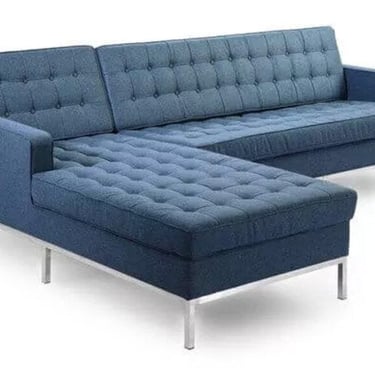 Sky Blue Tufted Sectional