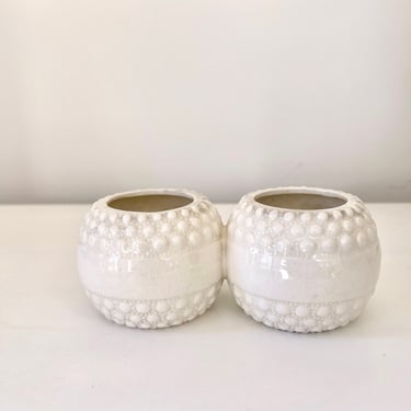 Small Cream Double Planter 