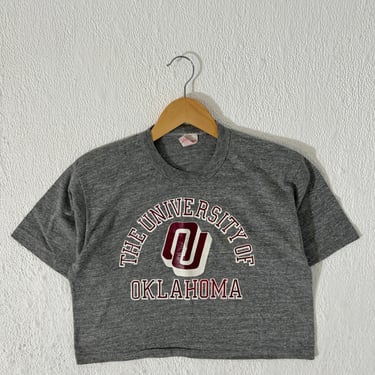 Vintage University of Oklahoma Sooners Cropped Tee Sz. L