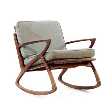 Poul Jensen Style Mid Century Walnut Rocking Chair - mcm 