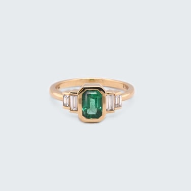Elliot Bezel Set Emerald Cut Engagement Ring
