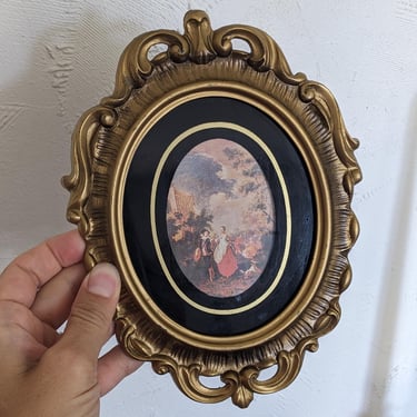 Vintage Gold Frame Victorian Men and Women Dancing 