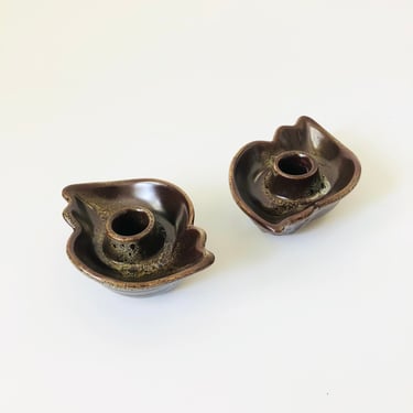 Curvy Pottery Candle Holders 