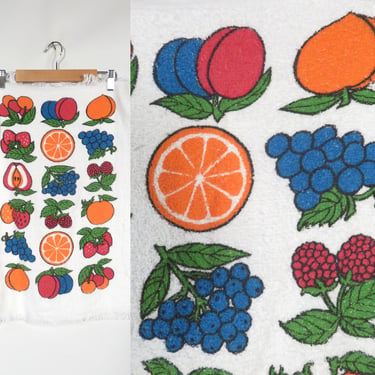 Vintage Fruit Print Terry Cloth Hand Towel Tea Towel Kitchen Towel 