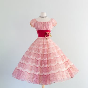 Glorious 1950's American Beauty Party Dress / XS