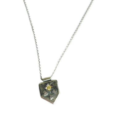 Sonja Fries | Nugget Shield sterling silver yellow diamond necklace