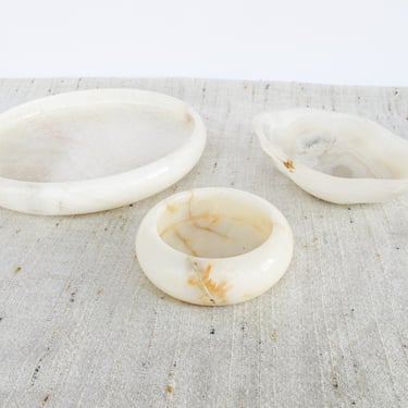 Vintage Stone Marble Onyx Tray Bowl (Sold Separately) 