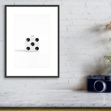 Game Room Decor, Dice Wall Art, Number 5, Dice Print, Board Game Print, Sports Football Jersey Number Print, Anniversary Number, Play Room 