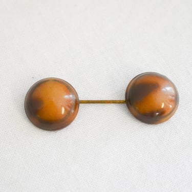 1930s Brown Mottled Celluloid Jabot Pin 