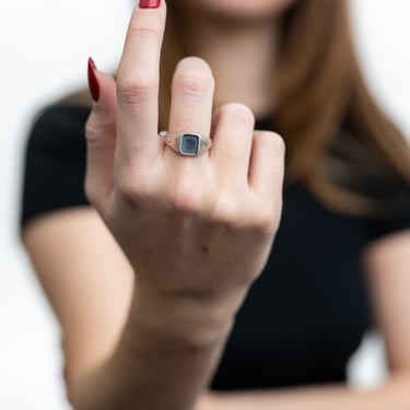 Sterling Silver Empty Square Ring