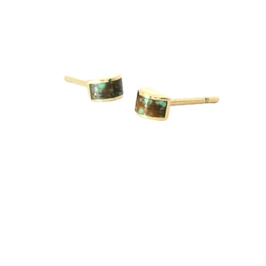 SECONDS JEWELRY: Luna Studs - Green / Brown Turquoise