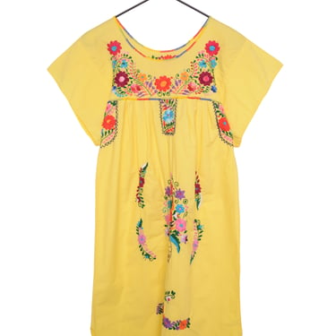 1980s Floral Embroidered Mini Dress