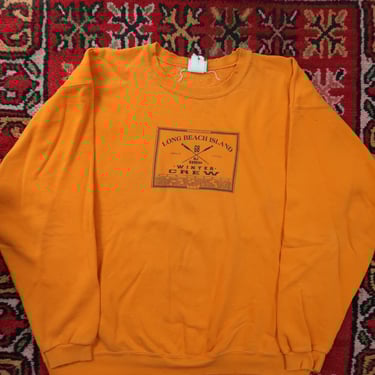 Vintage Long Beach Island Winter Crew Sweatshirt - Orange Jersey Shore Crewneck