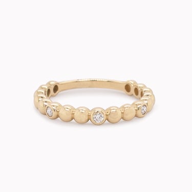 Diamond & Gold Bead Ring