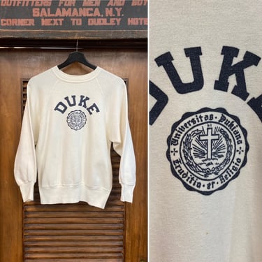 Vintage 1950’s Duke University College Athletic Ivy League Sweatshirt, 50’s Vintage Clothing 