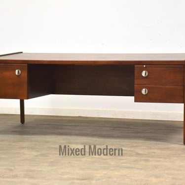 Refinished Slant Top Mid Century Desk 