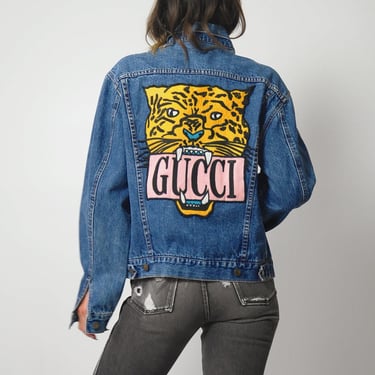 Gucci Tiger Patched Jean Jacket