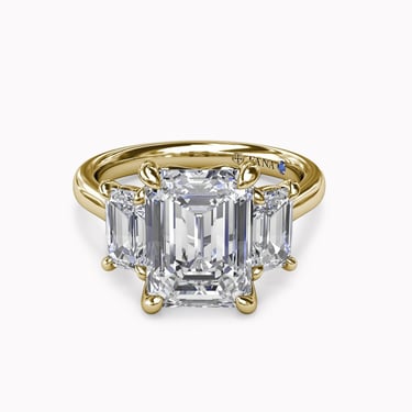 Three-Stone Emerald-Cut Engagement Ring Setting